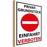 Holzschild 18X12 Cm Privat Einfahrt Verboten Warnschild Hinweisschild Deko Gesch
