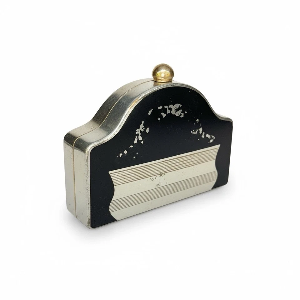 Estuche de cosméticos vintage de latón Volupte de los años 50 bolso original Wirh Foto 3 de 4