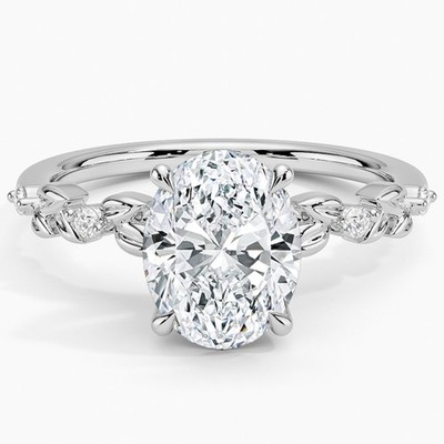 2.05 Ct Oval Cut IGI Certified Lab Created Diamond Engagement Ring 950 Platinum