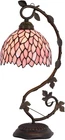 Tiffany Lamp Pink Wisteria Style Stained Glass Table Desk Reading Light, Metal L