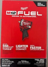 NEW In Box Milwaukee 2562-20 M12 FUEL 3/8" Stubby Impact Wrench w/ Friction Ring