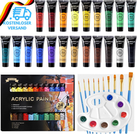 Acrylfarben Set, 24 X 36 Ml Acrylfarbenset Mit 10 Pinseln FüR Leinwand Holz Papi
