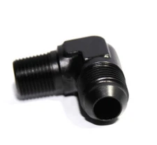 AN8 8AN Male to 3/8"NPT Male 90° Deg Fuel Oil Gas Line Fitting Adapter Black