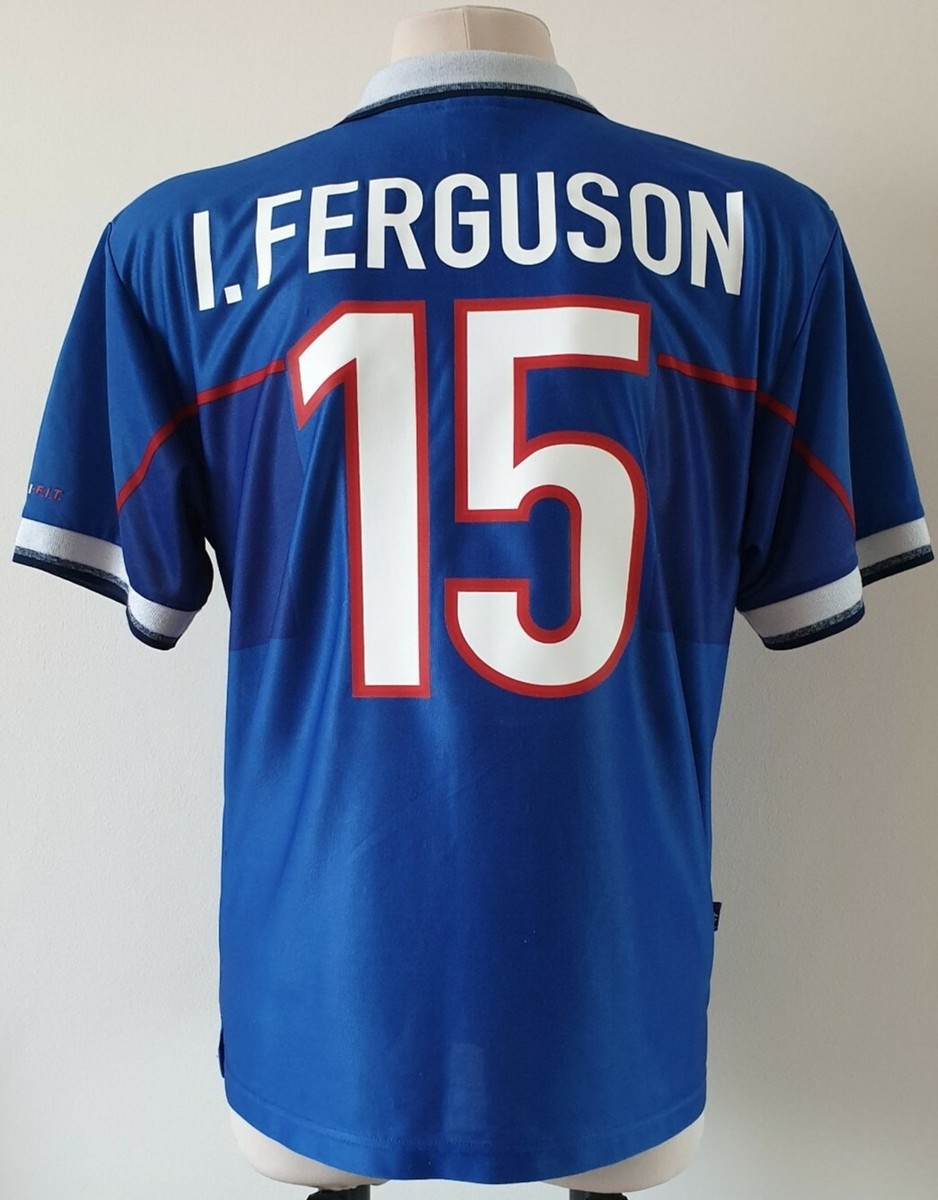 Rangers 1997 - 1999 Home football Nike shirt #15 I. FERGUSON size