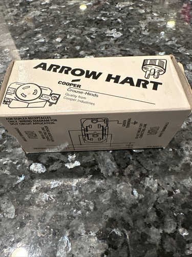 NEW Arrow-Hart 5352 Duplex Receptacle, 20A, 125V 2-P, 3-W, Brown - Picture 2 of 3