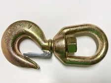 2 Ton Drop Forged Carbon Steel Swivel Eye Hook 5/8” Shackle W/ Latch Chain Rope
