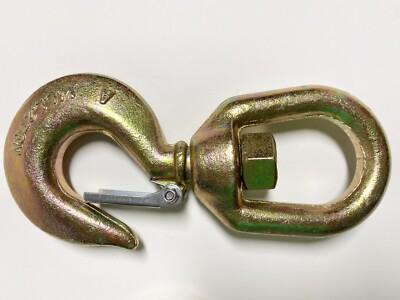 2 Ton Drop Forged Carbon Steel Swivel Eye Hook 5/8  Shackle W/ Latch Chain Rope
