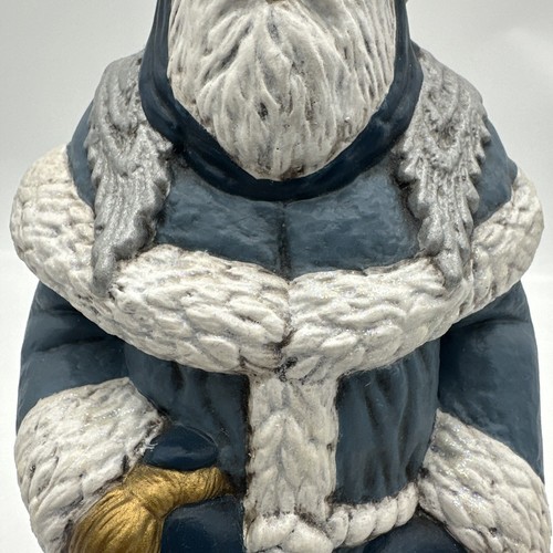 Statuina Natale Vintage Vecchio Mondo Babbo Natale Pizzo Campane Ceramica Dipinta a Mano 10" - Foto 9 di 16
