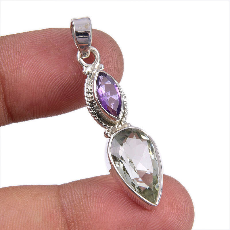 Natural Amethyst,Amethyst Gemstone 925 Sterling Silver Gift Pendant 1.75