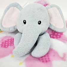 Little Miracles Grey Elephant Lovey 12" Baby Security Blanket Spring Flowers