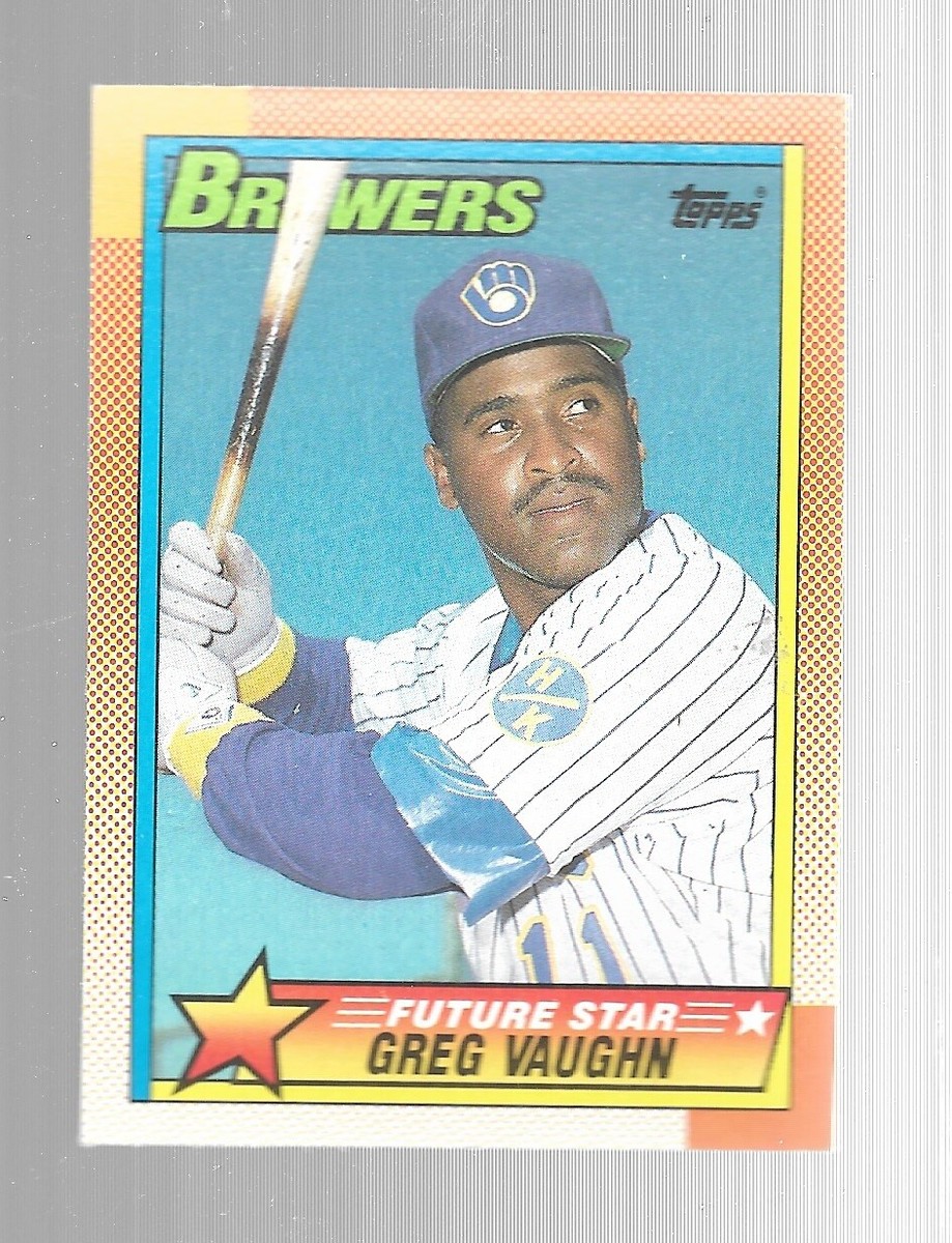1990 Topps Greg Vaughn 57 Future Star Rookie Milwaukee 1990 Topps Greg Vaughn 57 Future Star Rookie Milwaukee