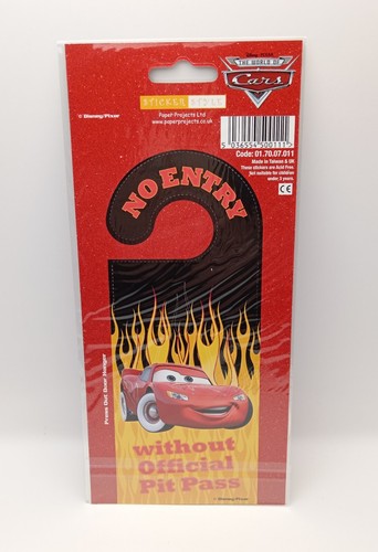 Boys Bedroom Sign An Hanger New Disney Cars Foiled Stickers Sheet Customisable - Picture 5 of 5