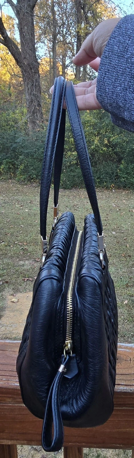 Borsa Coach Madison Gathered Twist piccola Madeline 25982 pelle nera classica