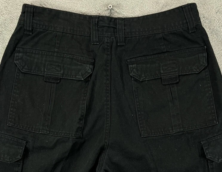 OTB One Touch Brand Mens 34 Cargo Shorts Black Streetwear Splatter 13" Hip Hop - Image 3 of 4