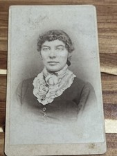 Antique CDV Photo Lovely Widow Woman Mourning Dress Civil War 1860s