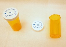 116Cnt - Amber Prescription Medicine Vials w/ Safety Caps: 40-DR, 148mL, 40 Dram