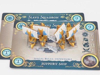 MANTIC ARMADA EMPIRE OF DUST SLAVE SHIP SQUADRONS. PAINTED. BLUE 898