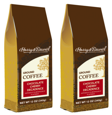 Harry & David Ground Coffee, Chocolate Cherry Decadence, 2/12 oz bags