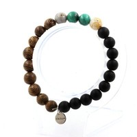 Mineralien Und Edelsteine. Armband Perlen Malachit Aus Dem Kongo + Achat GrüN