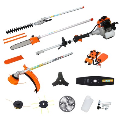 8-in-1 Multi-Functional 56CC 2-Cycle Garden Tool, Gas Pole Saw, Hedge Trim