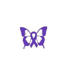 FIBROMYALGIA AWARENESS RIBBON BUTTERFLY CAR STICKER HIDDEN DISABILITY