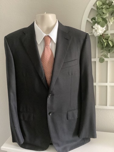 CANALI 1934 EXCLUSIVE SILVER LABEL ITALY SUPER 180’S SPORTS COAT 40R GRAY STRIPE - 第 1/4 張圖片