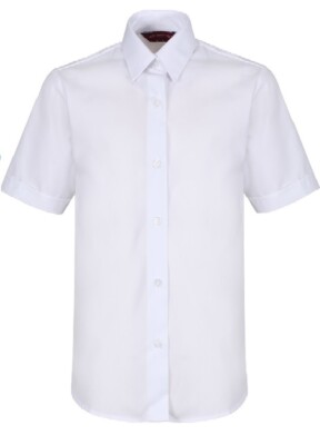 6er Pack Mädchen Shirt Bluse Oberteil weiß blau Schuluniform Kurzarm 26''-48''