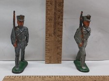 2 vintage TOY SOLDIERS - painted metal