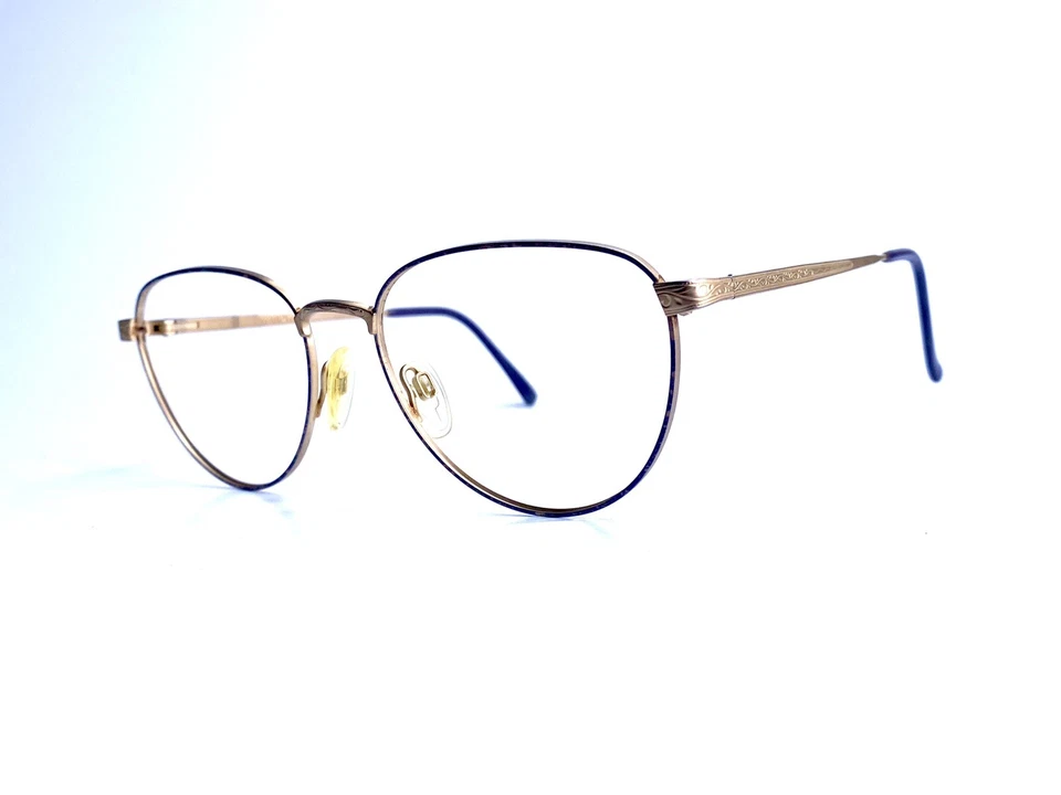 Gafas ovaladas doradas mate Marchon de colección violeta seda satinada CEO 100 55 18 135 Foto 2 de 4