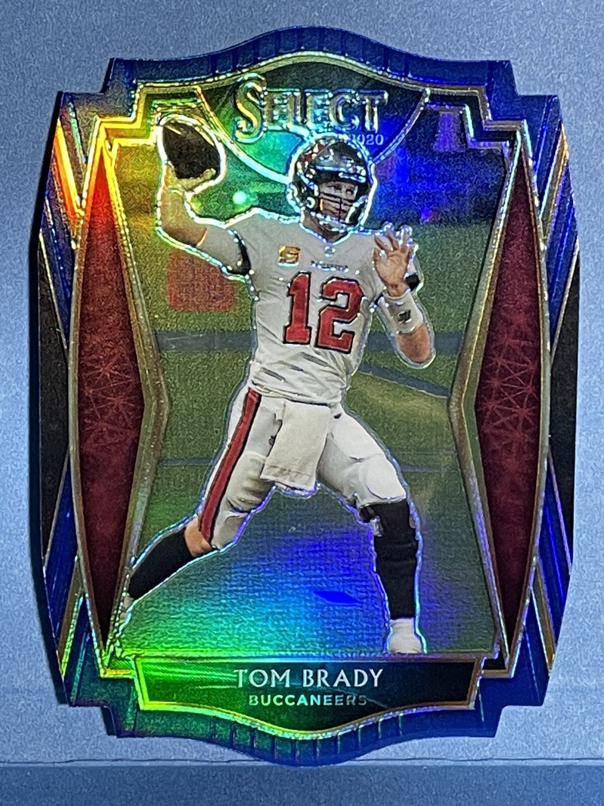 Tom Brady 2020 Panini Select Blue Die Cut Prizm Premier Level #101 Buccaneers