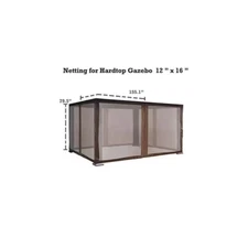 12' x 16' Mosquito Net Replacement Polyester Fabric for Aluminum Hardtop Gazebo