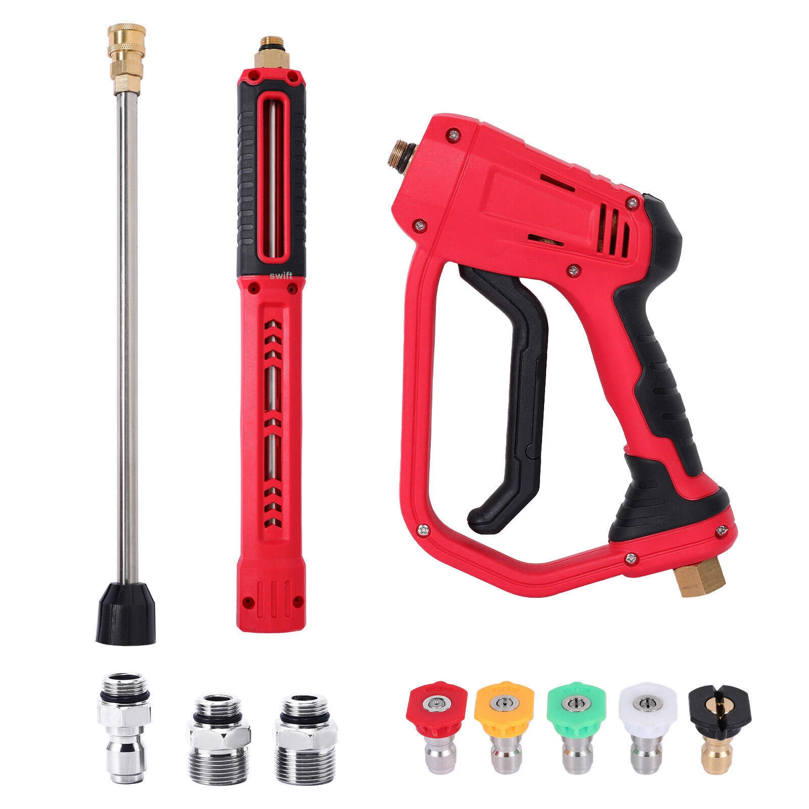 High Pressure Washer Gun, 4000 PSI, Pressure Washer Handle with 5 Nozzle Tips US