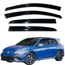 For 22-25 VW MK8 Golf Smoke Tint Window Visor Sun Wind Rain Guard Vent Deflector