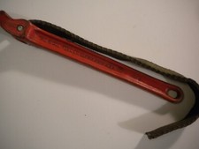 Ridgid No. 2 Pipe Wrench  16" Nylon Strap 11-3/4" Cast Iron Handle USA made