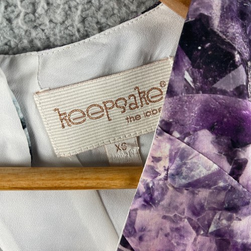 Keepsake Womens Top XS Extra Small Purple Floral Sleeveless Backless V Neck - Picture 4 of 10