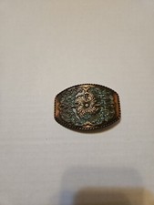 Western Floral Scroll Belt Buckle Patinaed Finish Cowboy Cowgirl Vtg 90s .TYC268