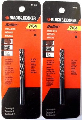 Black & Decker 19103 7/64'' HSS Bullet Drill Bit Carded 2-2 Packs