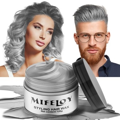Silver Gray Temporary Hair Color Wax, Instant Natural Hairstyle Cream Dye, Gr...