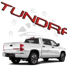 Red Black 3D Raised Tailgate Inserts Letters Emblem for TUNDRA 2014-2021 Badge