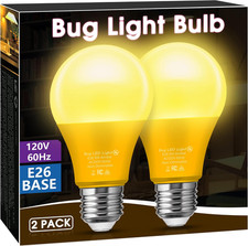 Bug Lights for Outside, Bug Light Bulbs, 60W Yellow Light Bulbs Outdoor Equivale
