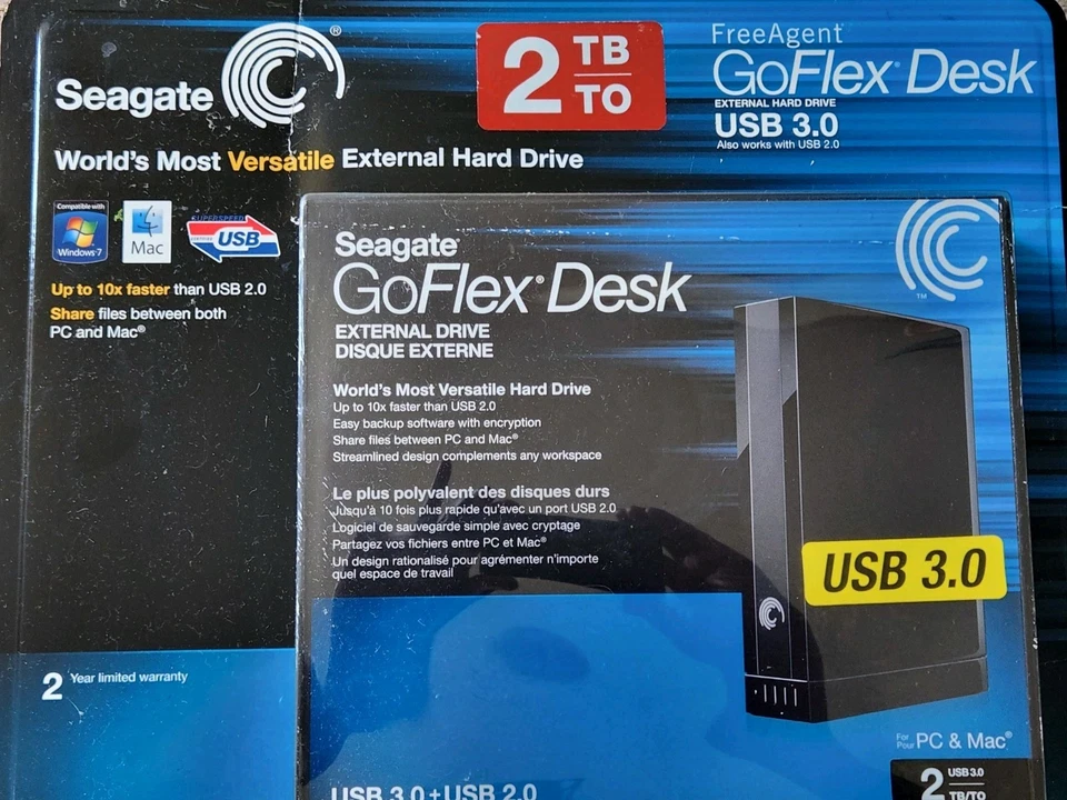 Seagate FreeAgent GoFlex Desk 2TB 7200RPM USB 3 External Hard Drive STAC1000103 - Image 2 of 4