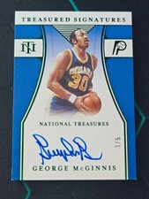 2021-22 National Treasures George Mcginnis Treasured Signatures Auto Green 3/5
