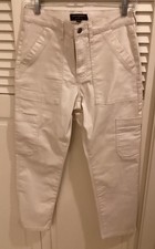 Banana Republic High Waisted Cargo Pants Cream Sz 29 8 Fit Small EUC