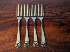 Robert Welch Ammonite Bright Glossy Set of 4 Salad Forks Stainless Steel China