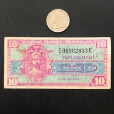 1954-1958 Military Payment Certificate 10 Cents - Series 521 - Circulated