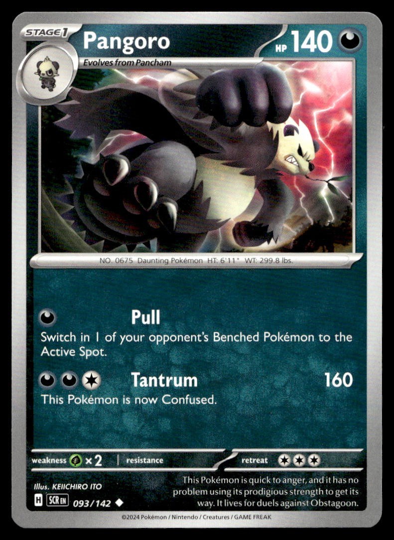 Pangoro 93/142 Pokemon Card Stellar Crown Uncommon 140 HP Near Mint FV