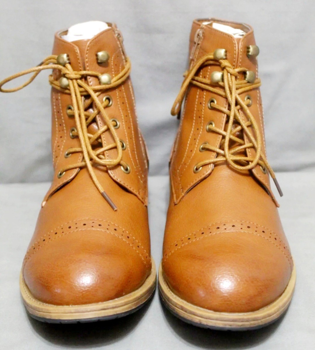 SAOLA Stivali eleganti formali GOLAIMAN uomo DERBY taglie scarpe punta cappuccio pelle marrone nuovi