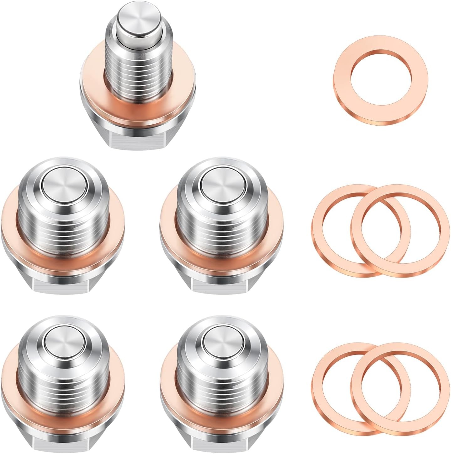 5PCS Stainless Steel Engine/Transmission/Differential Oil Drain Fill Plug w/10
