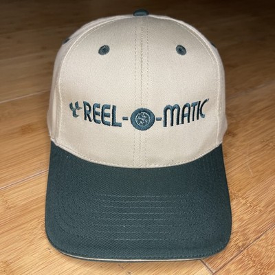Vintage REEL-O-MATIC Khaki Green Machine Tools Industrial Adjustable Trucker Hat