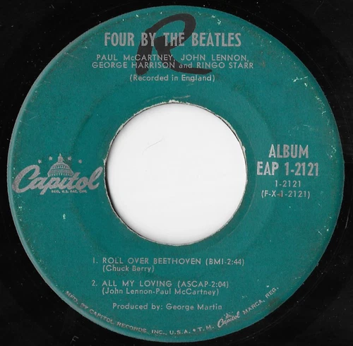 The Beatles Four By The Beatles Rare EAP 1-2121 Capitol Records EP VG 45